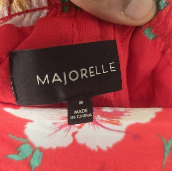 MAJORELLE Manchester Shorts Pink White Floral Ruffle Tie Front High Rise Sz M - Picture 8 of 11